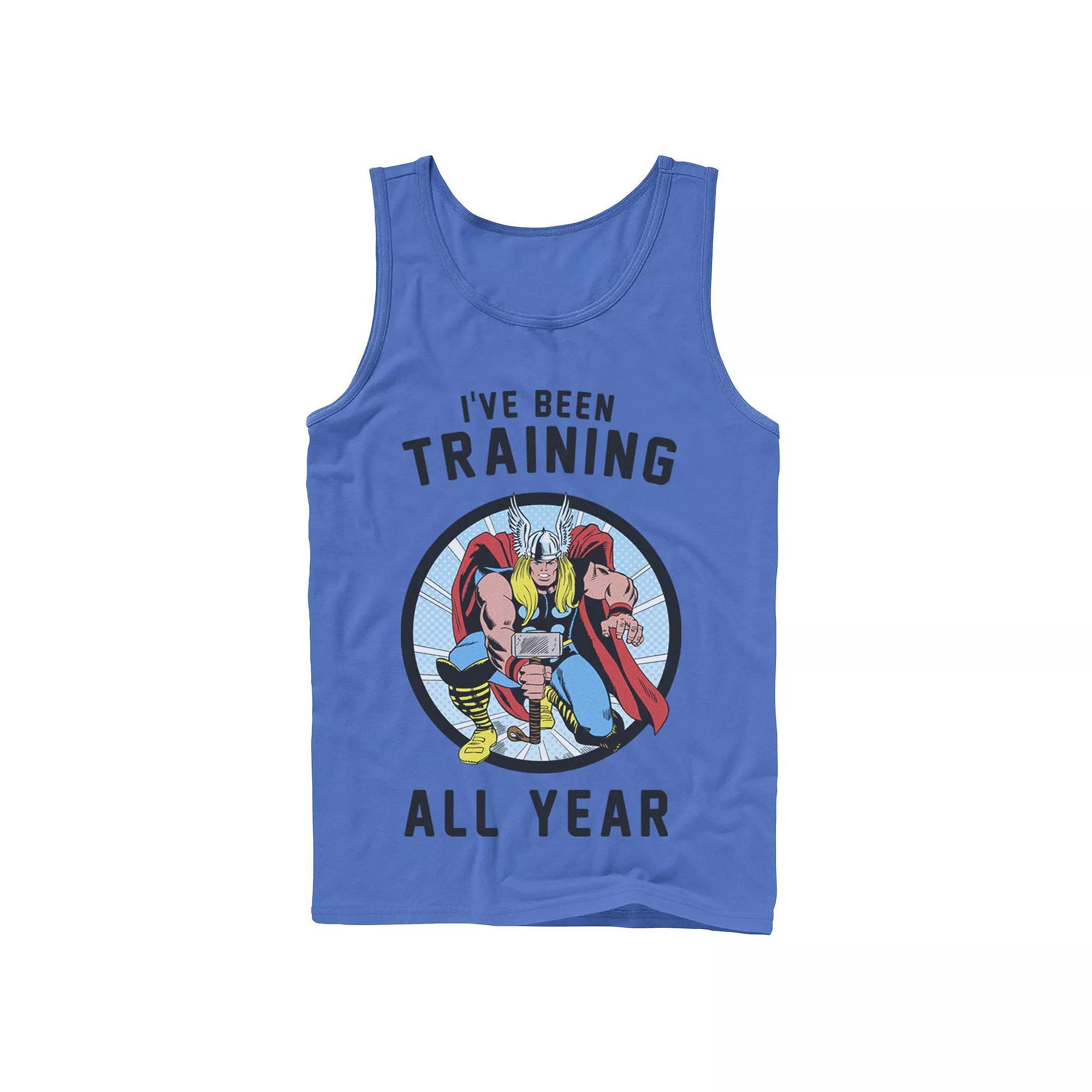 Men's Marvel Avengers Thor I've Been Training All Year Tank Top, Boy's, Size: Medium, Royal Product Image