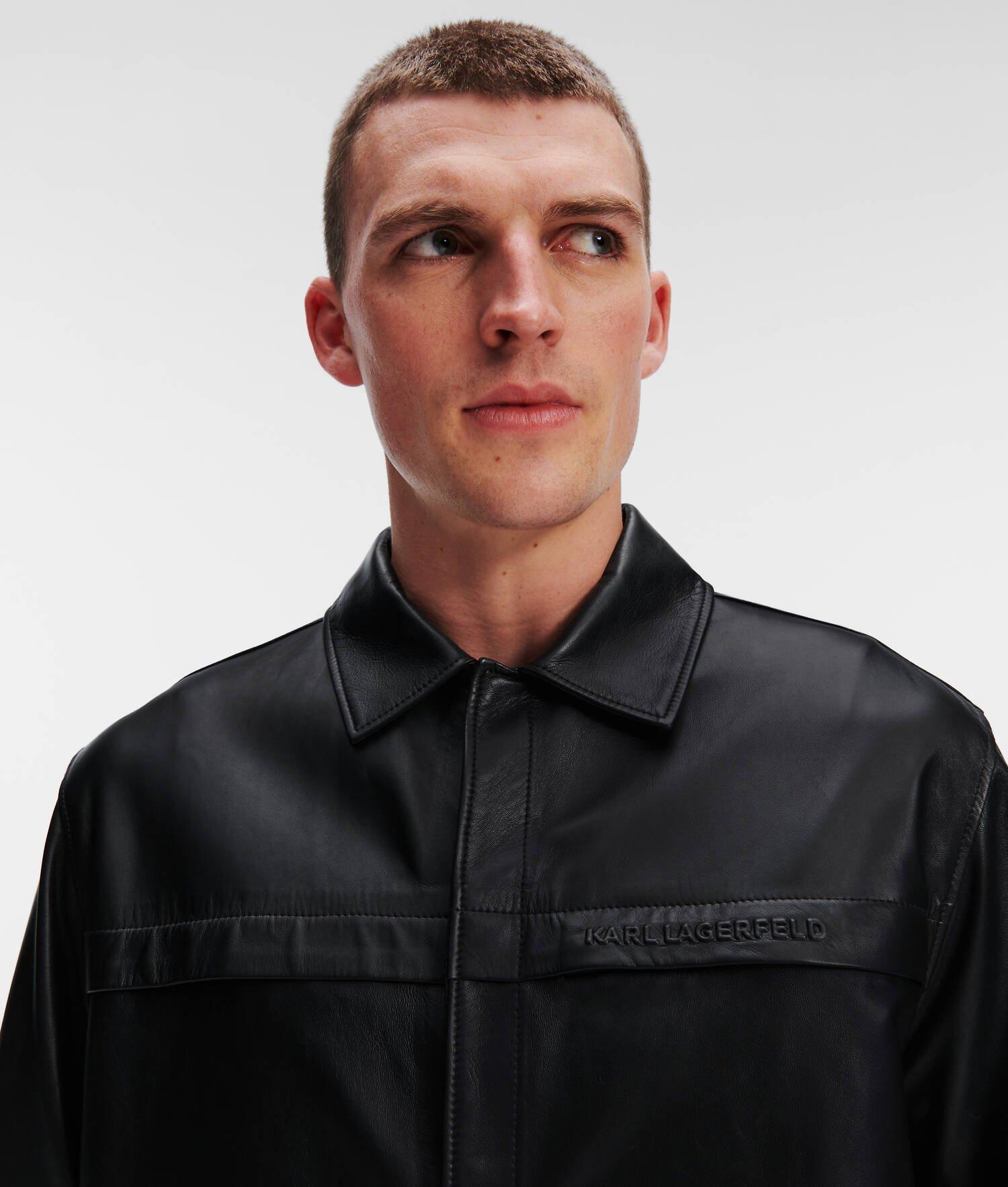 LEATHER SHIRT WITH CHEST POCKET Product Image