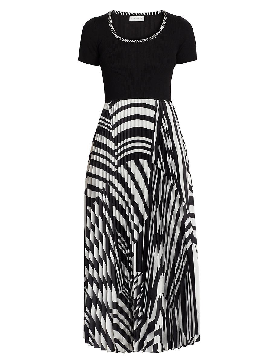 Womens Aminah Pleated Geometric Midi-Dress Product Image