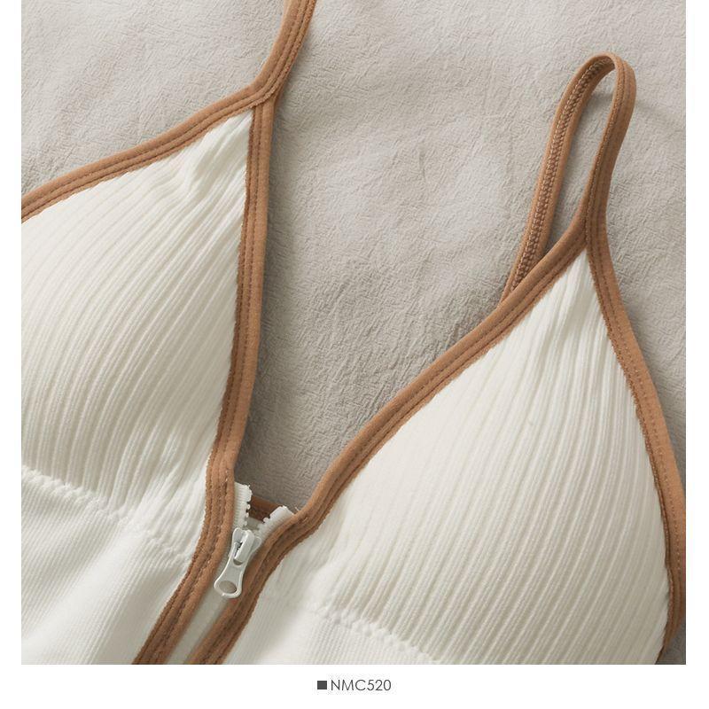 Contrast Trim Zip-Up Bustier Top Product Image