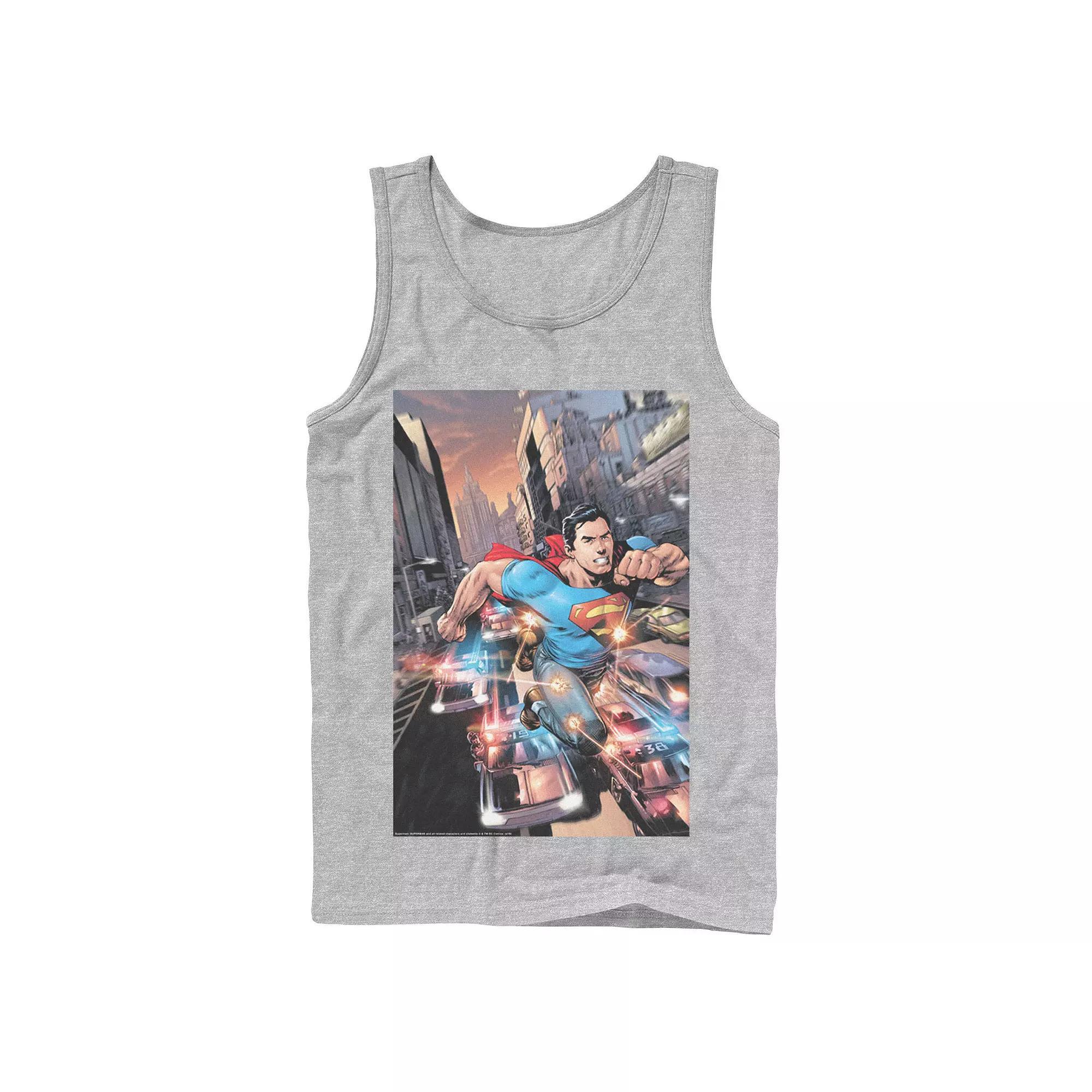 Men's DC Comics Superman Flashing Lights Poster Tank Top,  Product Image