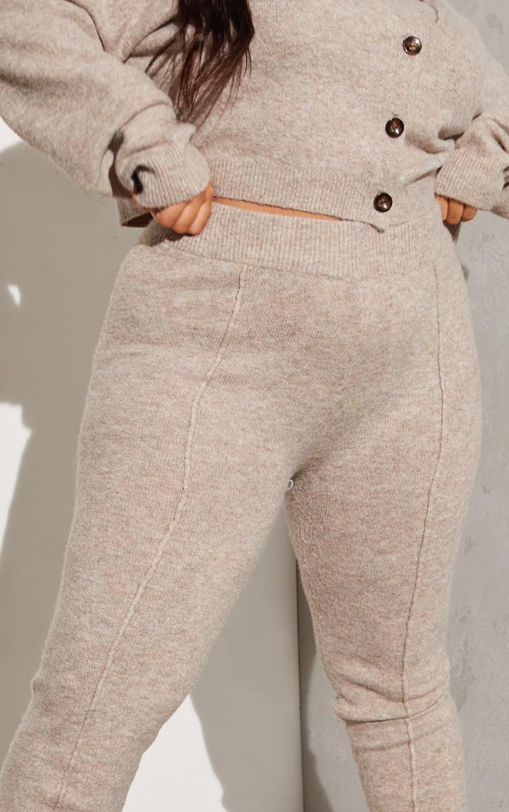 Plus Oatmeal Knitted High Waisted Leggings Product Image