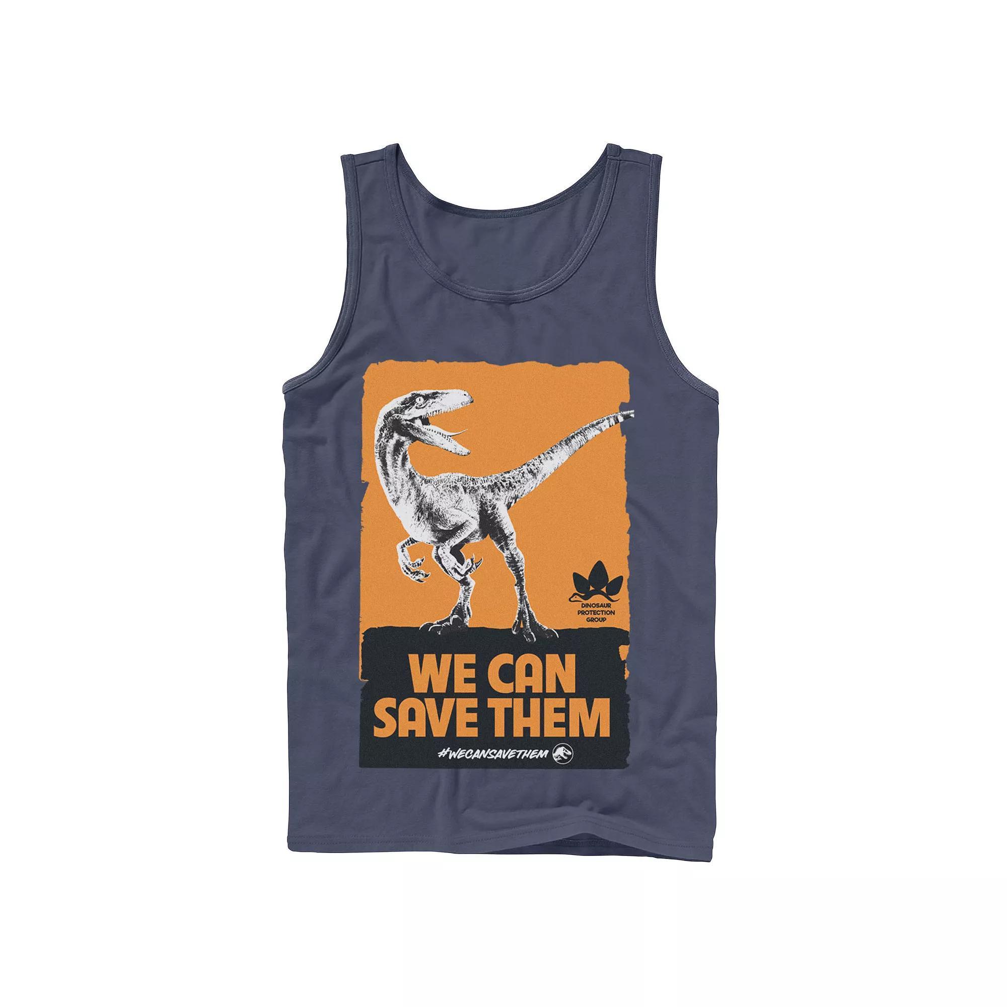Men's Jurassic World We Can Save Them Poster Tank Top,  Product Image