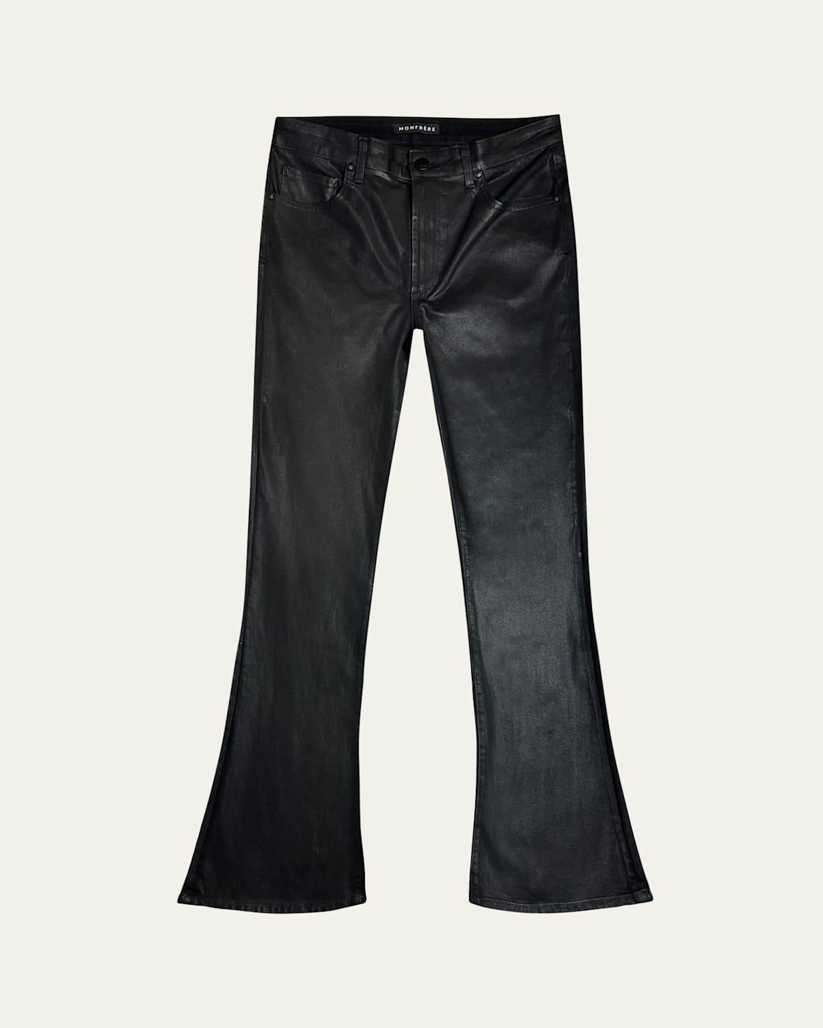 Mens Clint Coated Denim Flare Jeans Product Image