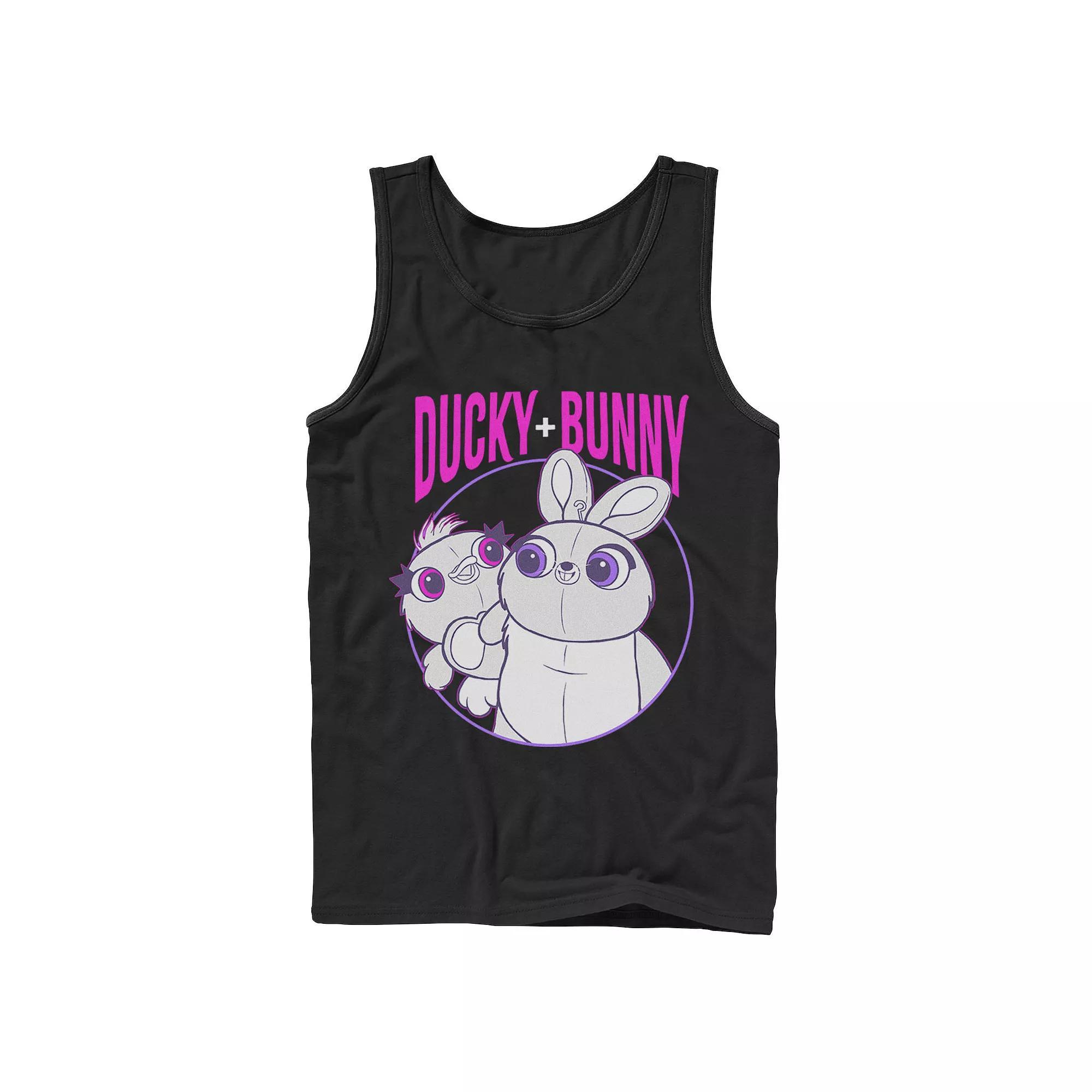 Disney / Pixar's Toy Story 4 Ducky & Bunny Men's Circle Logo Tank Top, Size: XL, Black Product Image
