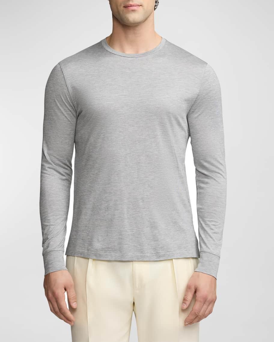 Mens Silk-Cotton Jersey Long-Sleeve T-Shirt Product Image