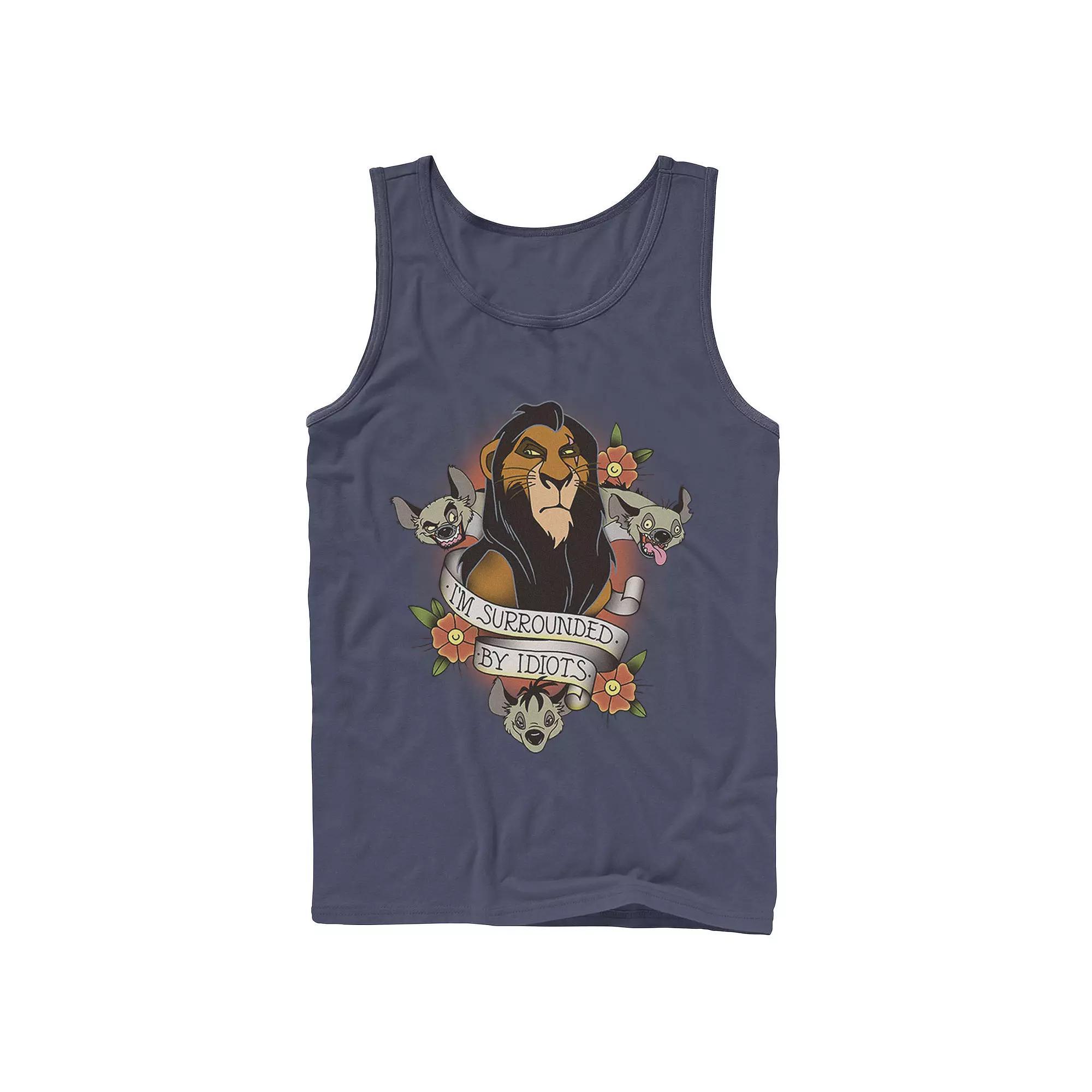Disney's The Lion King Scar With Hyenas Men's Surrounded By Idiots Tank Top,  Product Image