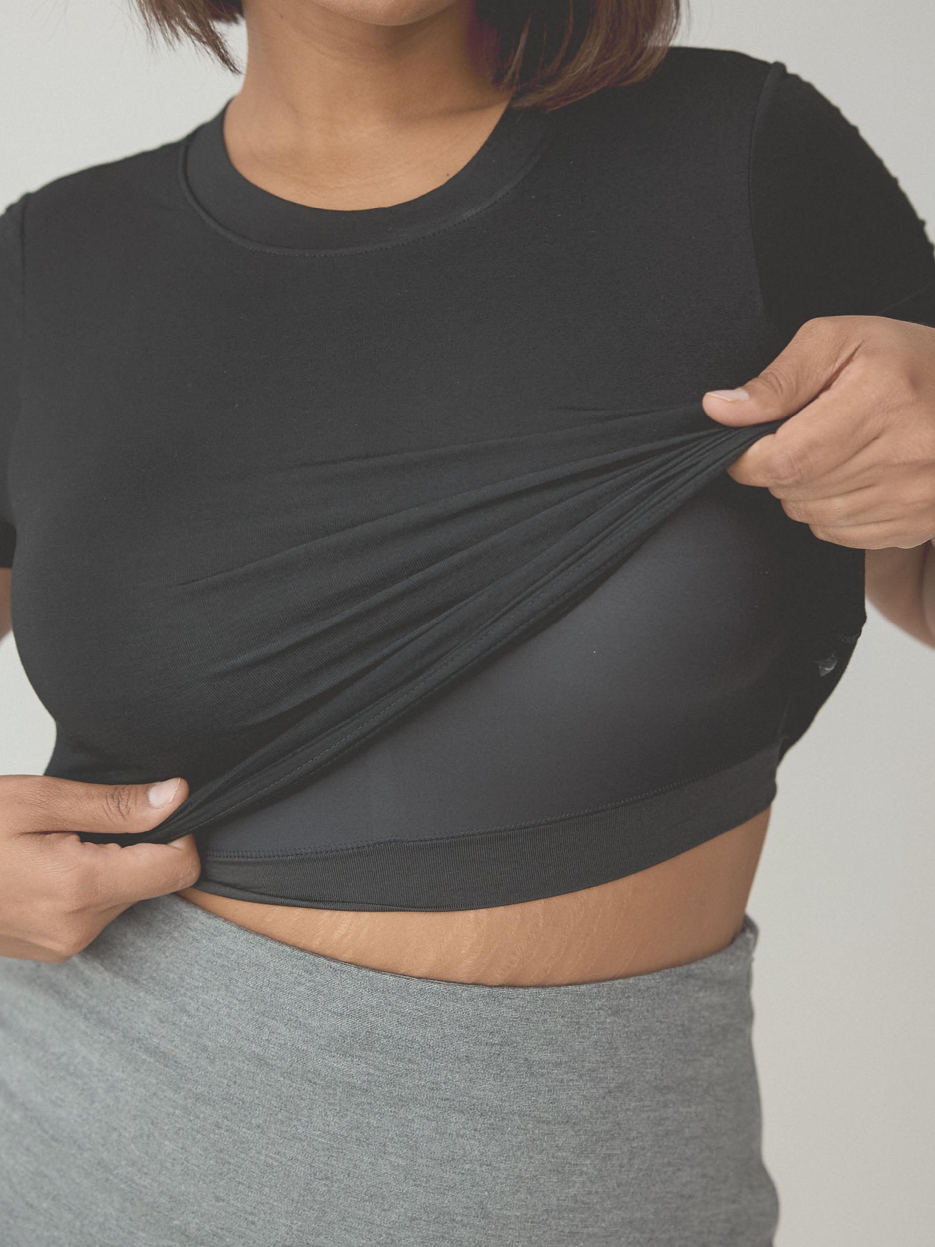 Solid Crew Neck Braless T-Shirt Product Image