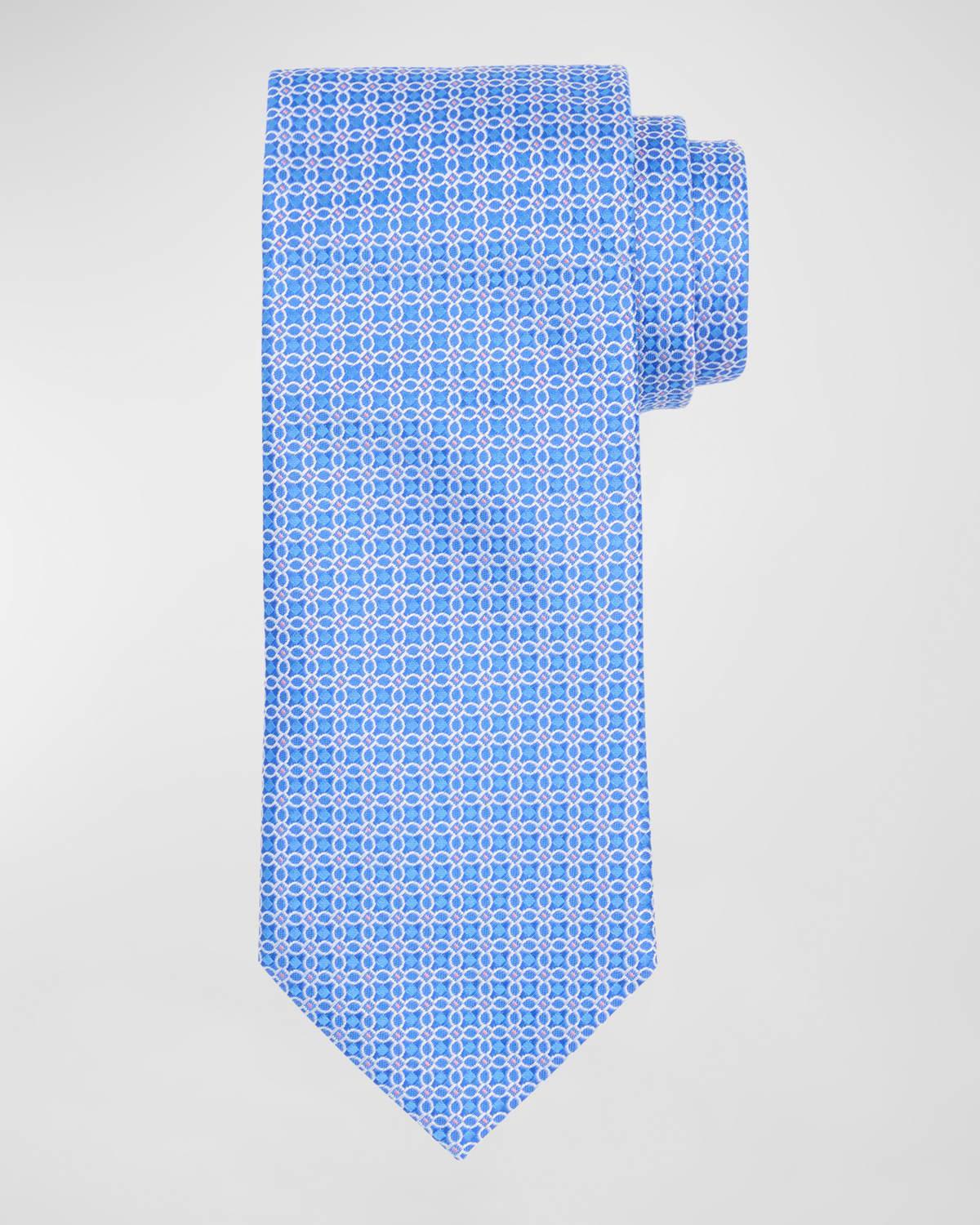 Mens Geometric Jacquard Silk Tie Product Image