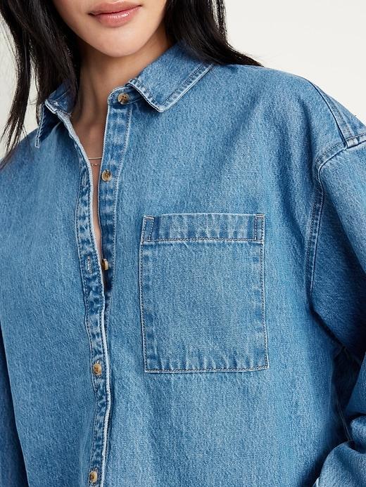 Boyfriend Button-Down Jean Tunic Product Image