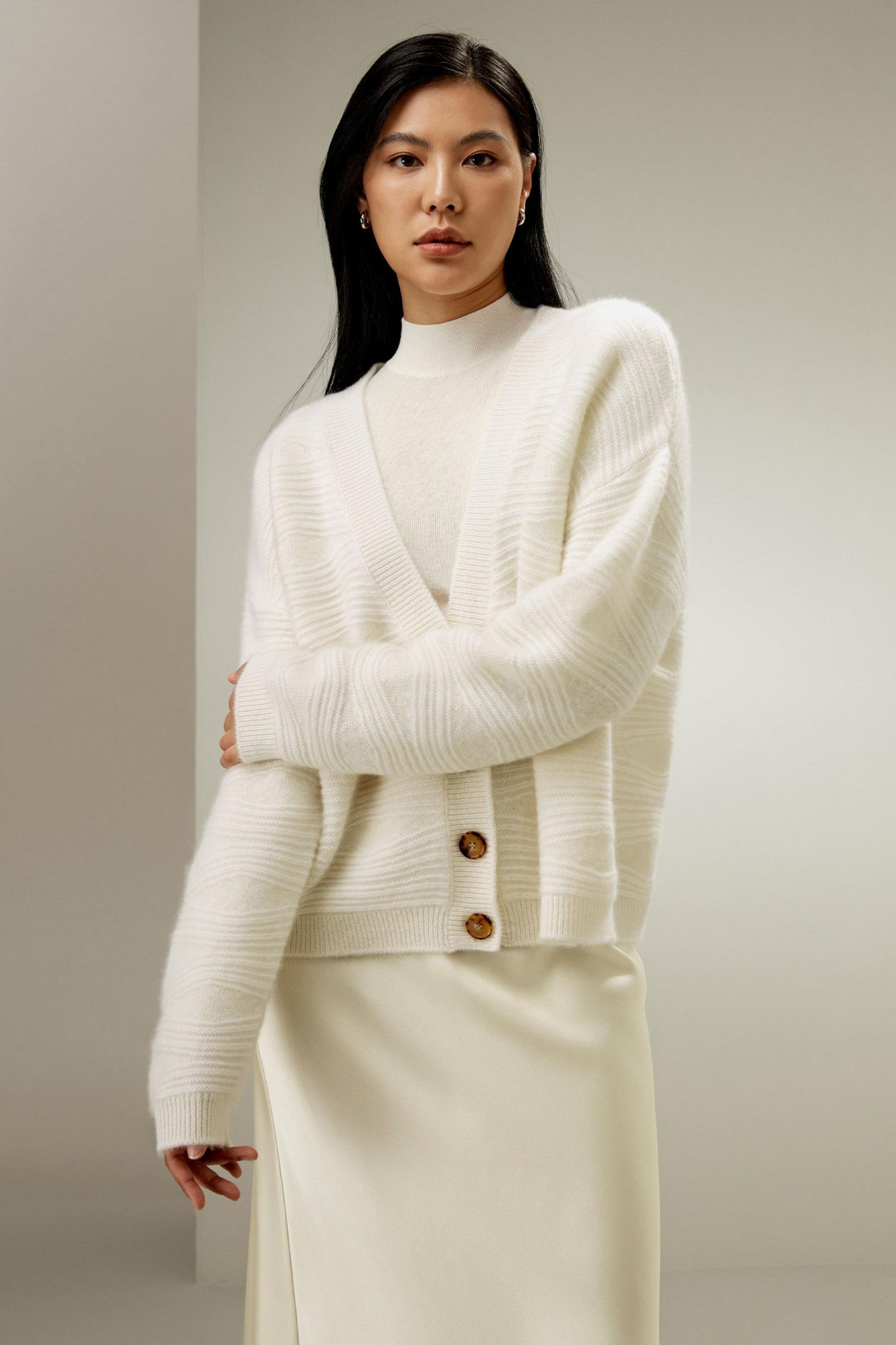 Water Ripple Cashmere Cardigan Product Image