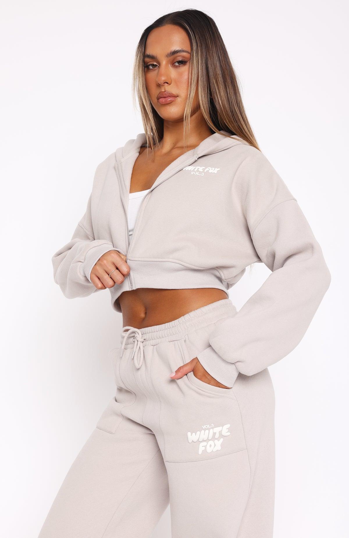 Offstage Cropped Zip Hoodie Moon Product Image