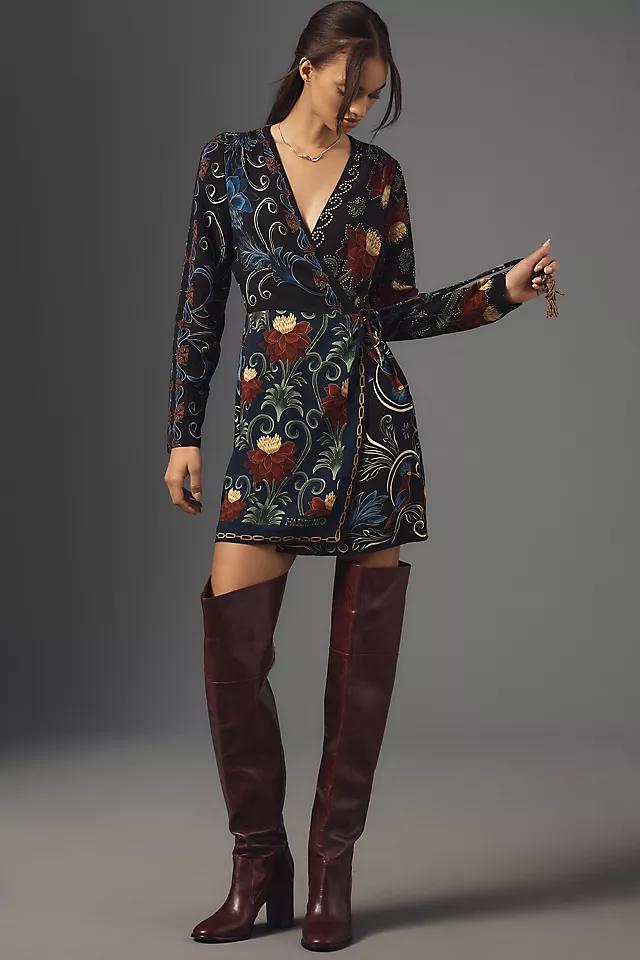 Farm Rio x Anthropologie Mixed Arabesque Scarves Wrap Mini Dress Product Image