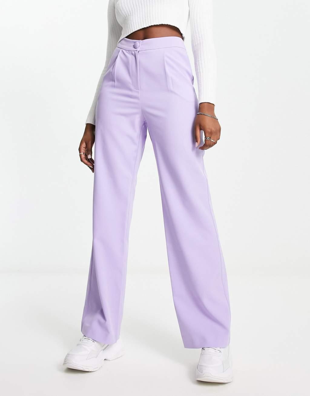 Miss Selfridge slouchy dad pant in lilac Product Image
