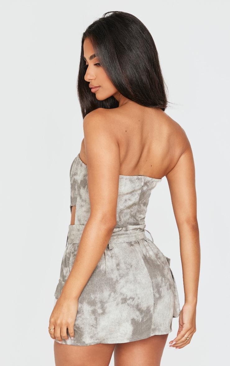 Petite Grey Washed Cargo Mini Dress Product Image