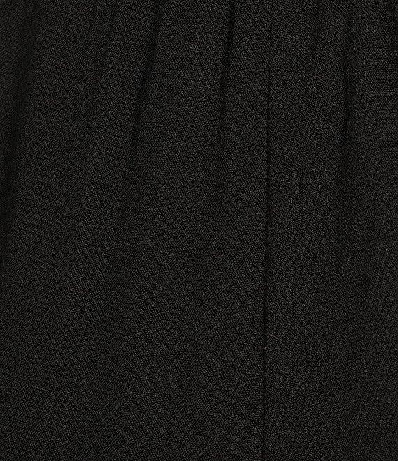 Honey & Sparkle Washed Linen Mid Rise Elastic Waist Flat Front Pants Product Image