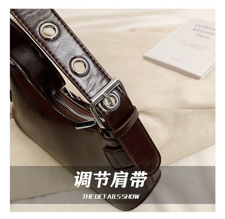 Buckled Faux Leather Shoulder Bag Product Image