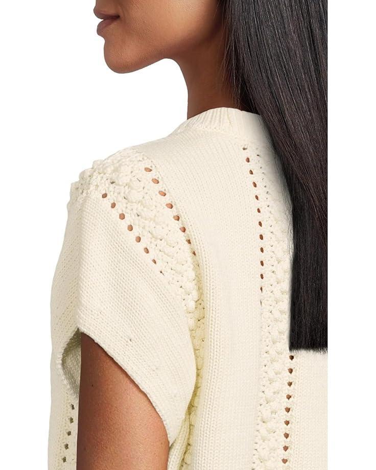 Shirred Sleeve Crew Neck Sweater Product Image