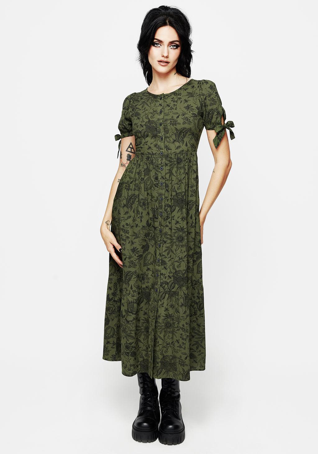 Meadowflowers Floral Print Button Up Tiered Midaxi Dress Product Image