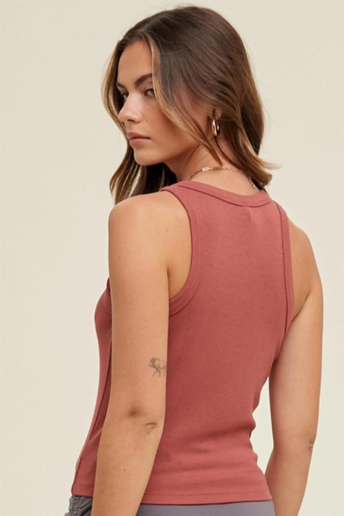 Ribbed Knit Crop Tank Top Product Image