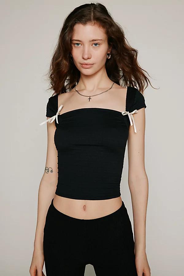 Kimchi Blue Brigitte Smocked Cropped Top Womens at Urban Outfitters Product Image