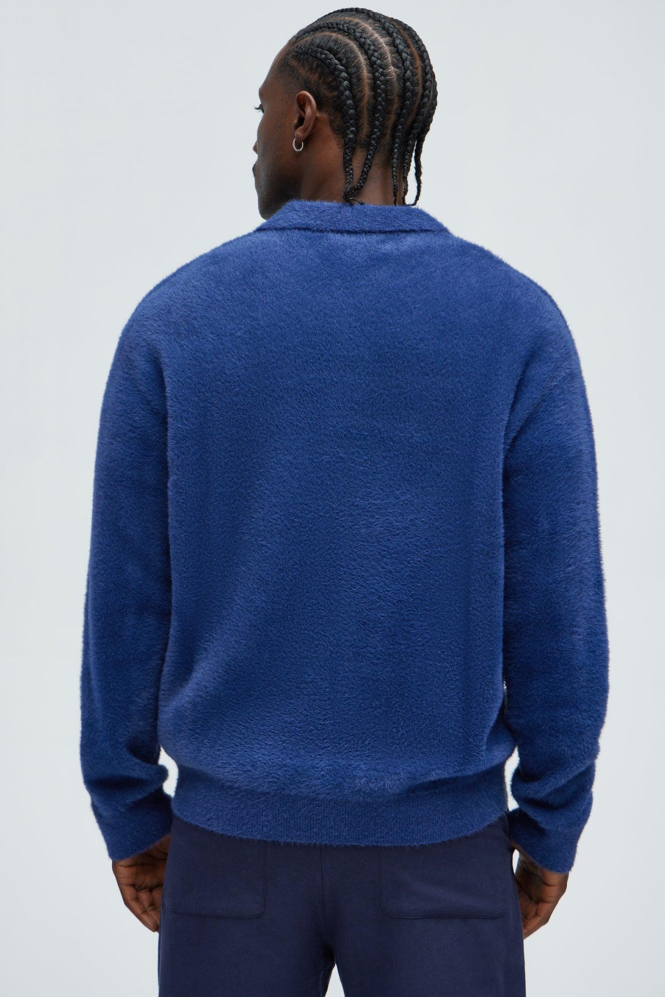 Amusing Sweater Knit Polo - Blue Product Image