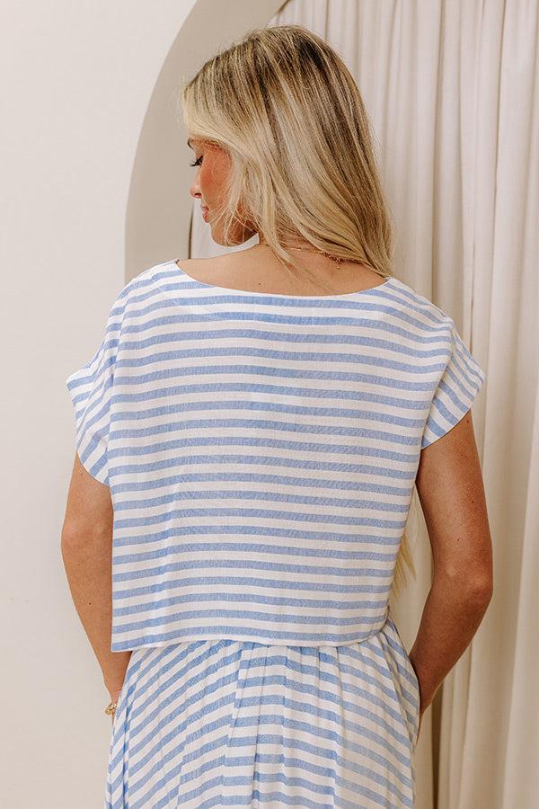 Brunch On The Pier Stripe Crop Top Product Image
