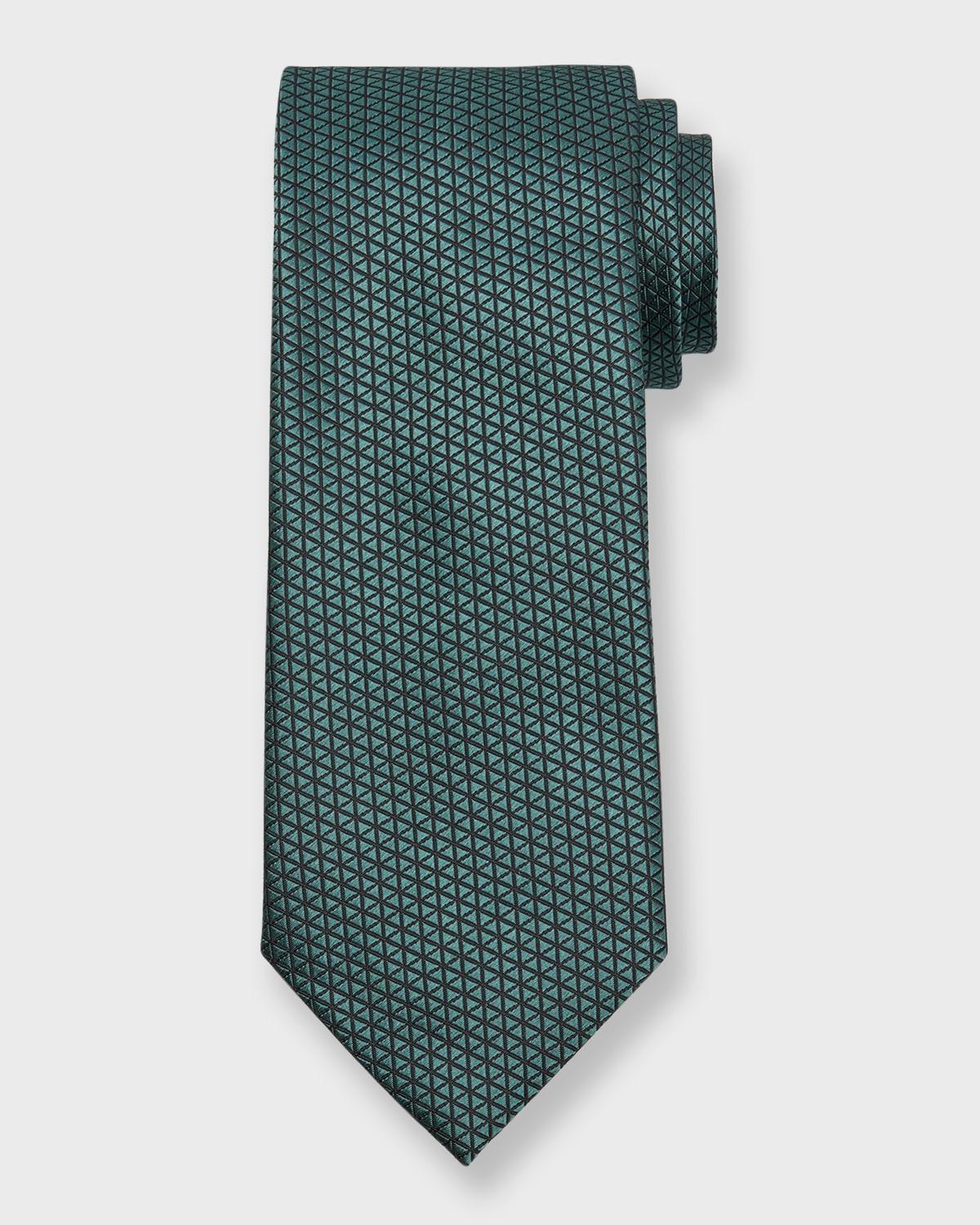 Men's Triangle Geometric Silk Tie Product Image