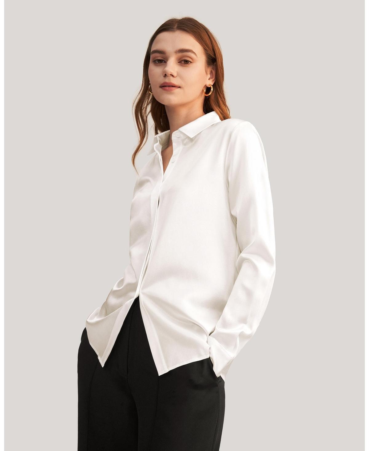 Lilysilk Womens Basic Concealed Placket Silk Shirt Product Image