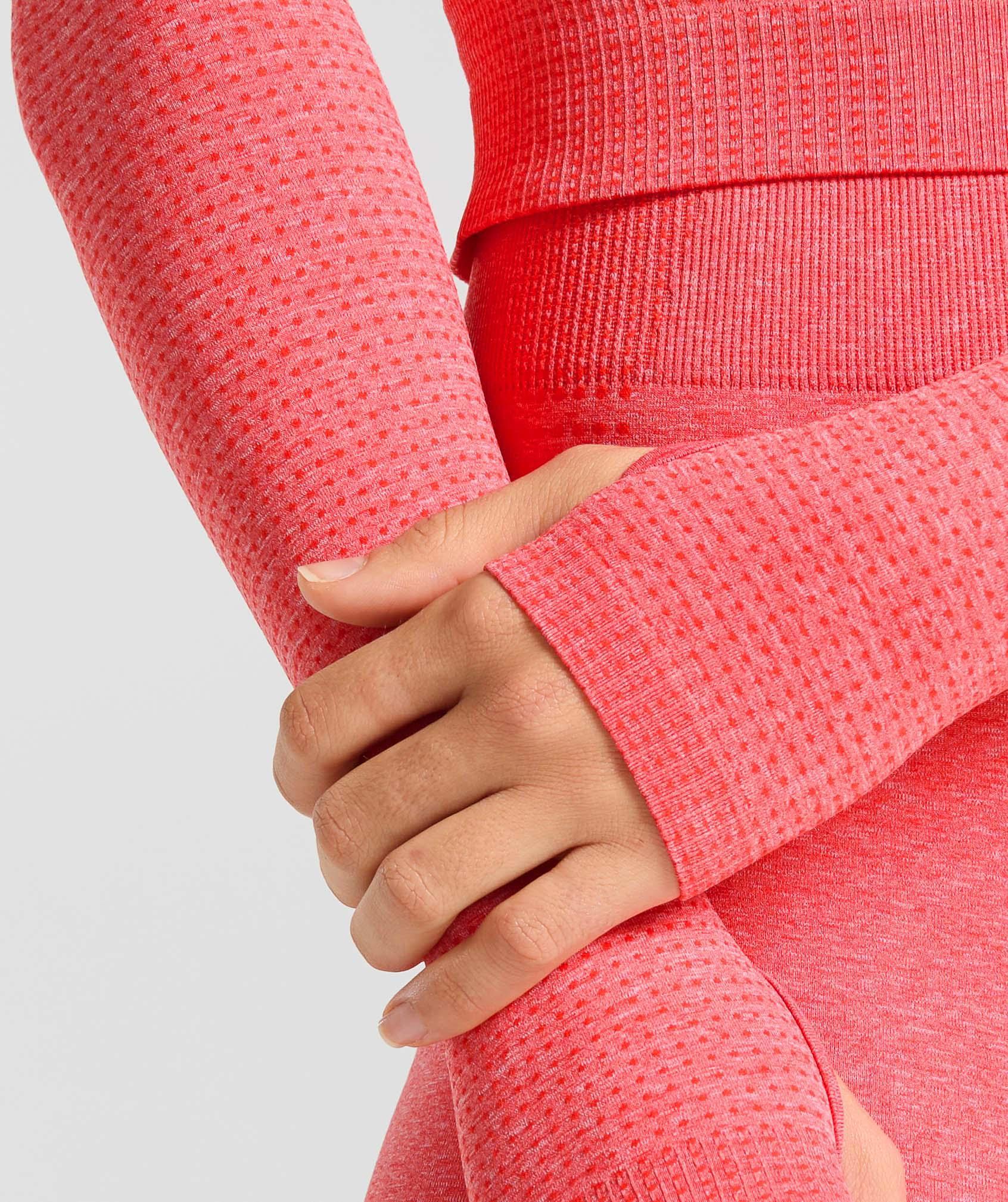 Gymshark Vital Long Sleeve Cut Out Top - Coral Red Marl Female Product Image