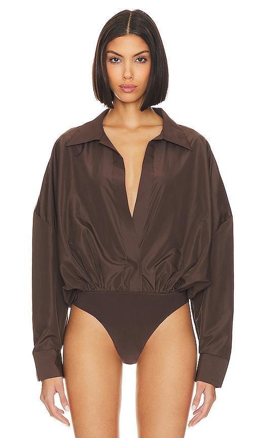 Oversized Boyfriend Shirt Bodysuit Norma Kamali Product Image