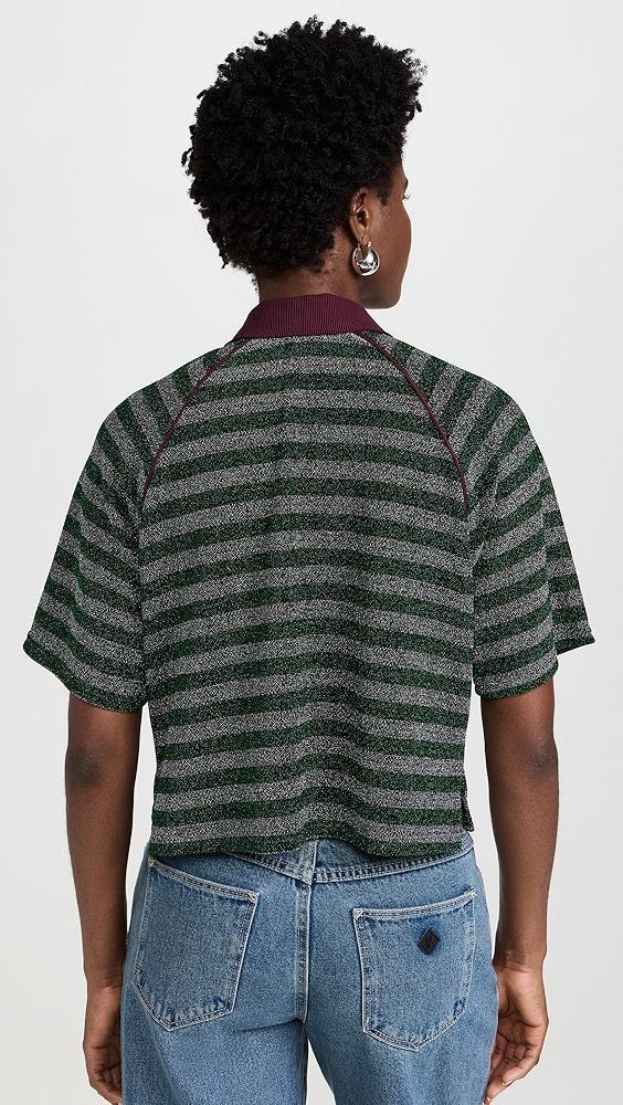 BruceGlen Metallic Stripe Raglan Polo | Shopbop Product Image