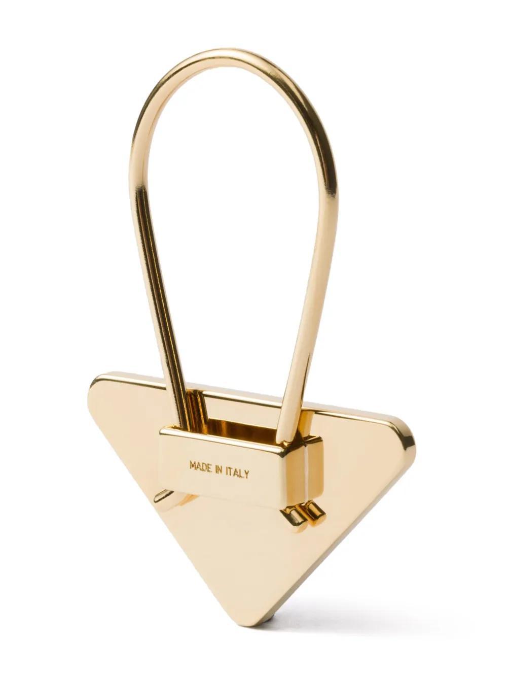 PRADA Logo Keyring In Gold Product Image