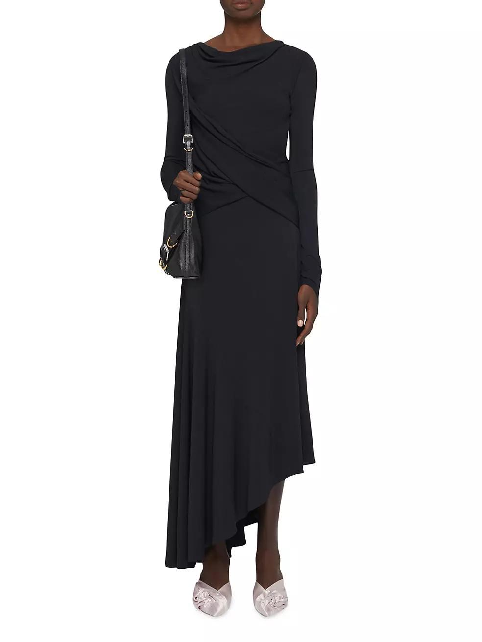 Asymmetric Draped Dress in Crepe Jersey Product Image