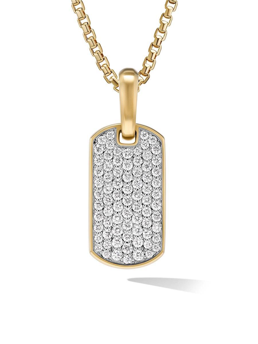 David Yurman Mens Chevron Tag in 18K Yellow Gold with Diamonds, 21mm Product Image