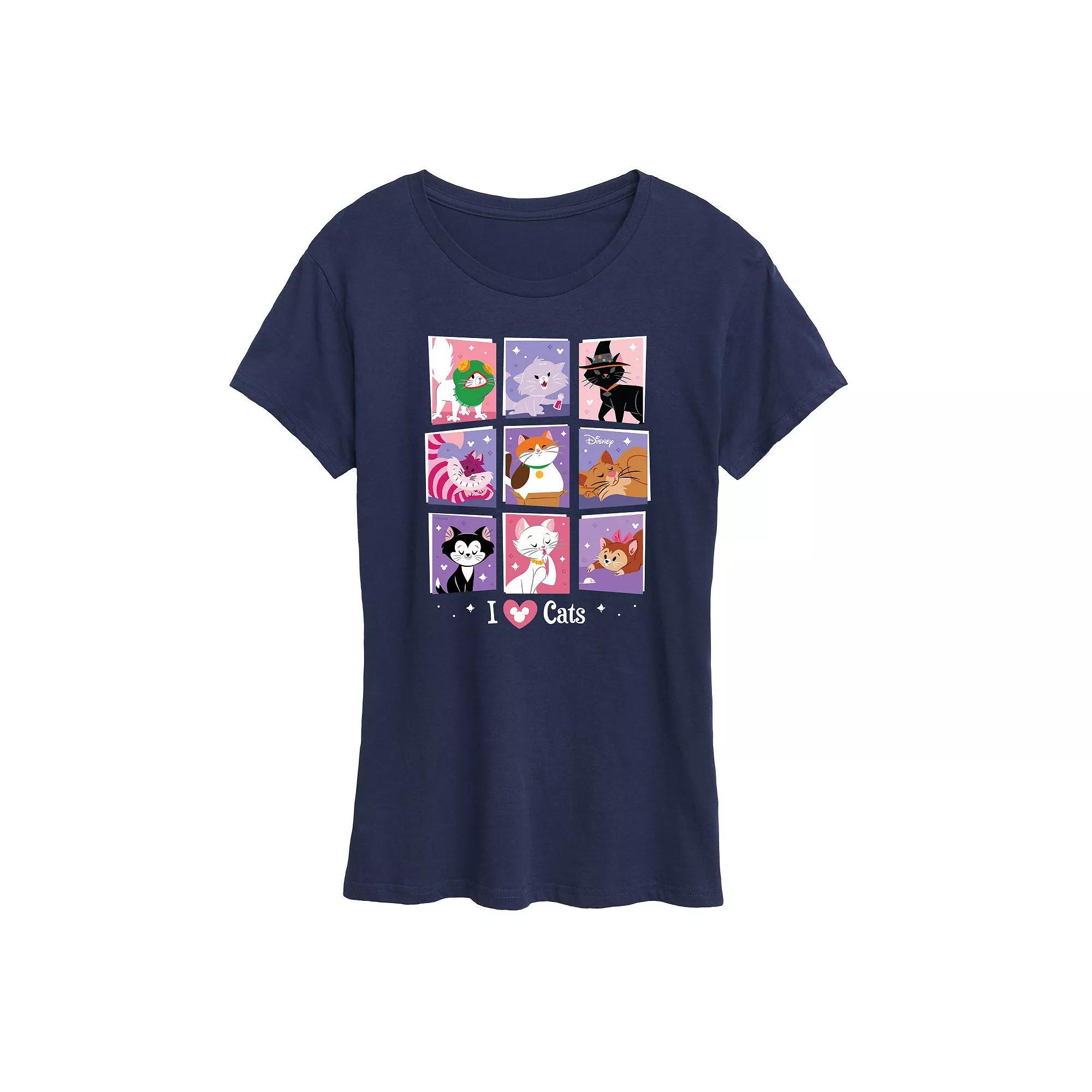 Disney Cats Women's Grid Graphic Tee, Girl's,  Product Image