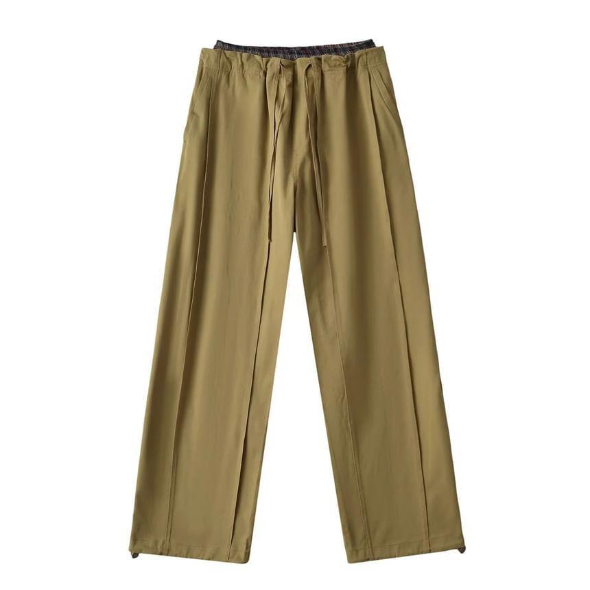 High Waist Mock Two Piece Wide Leg Pants Product Image