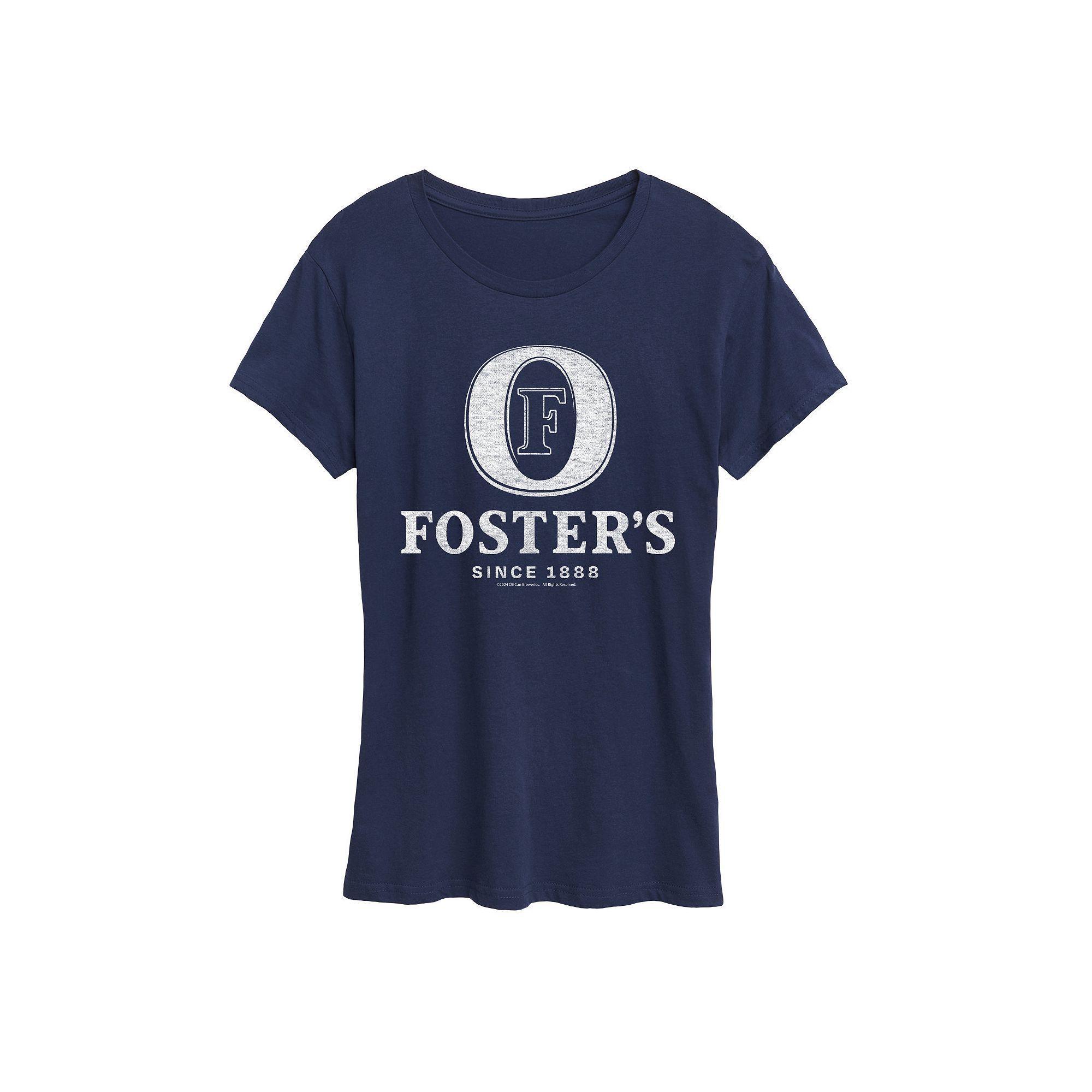 Women's Foster's White Logo Graphic Tee, Size: XL, Blue Product Image