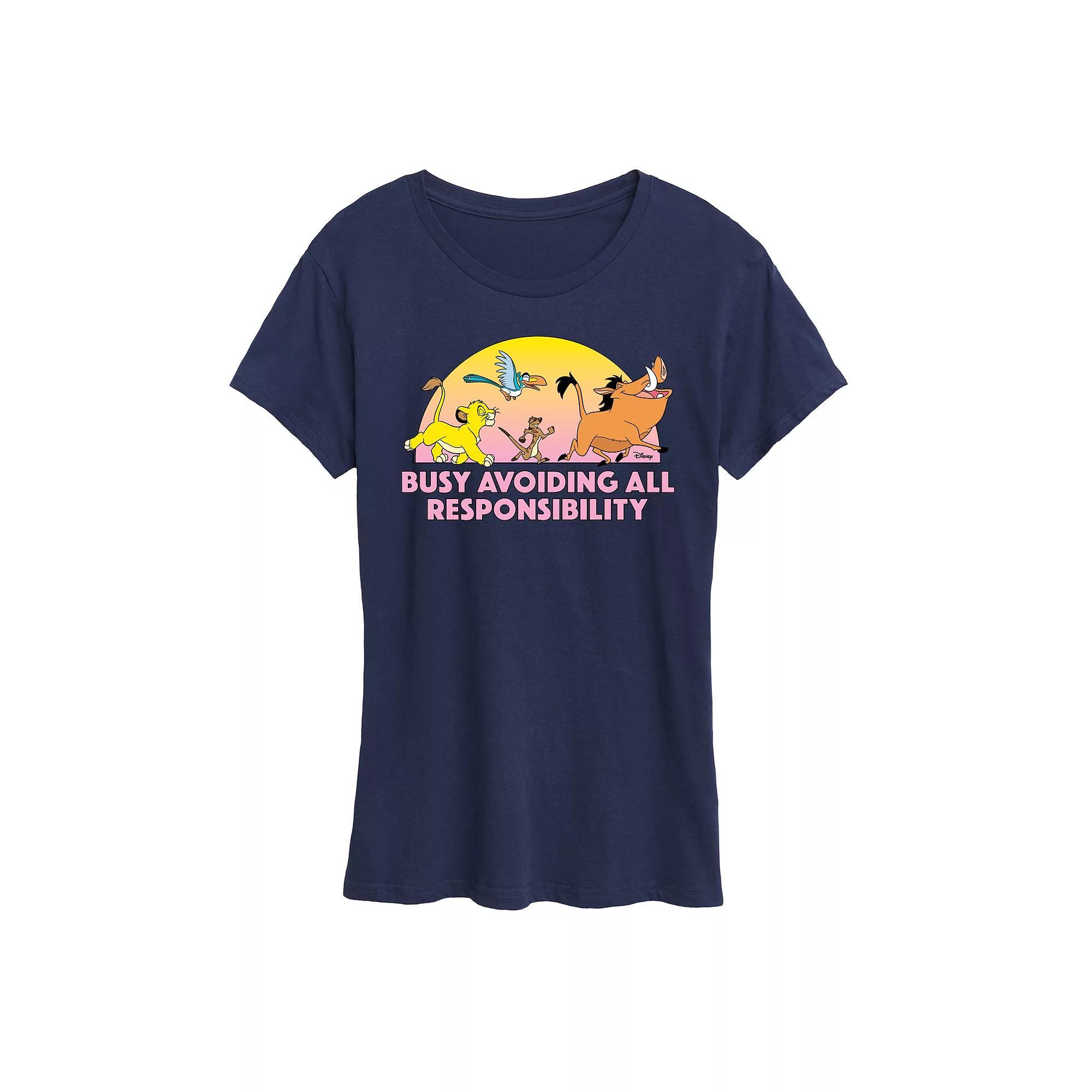 Disney's Lion King Women's Avoid Responsibility Graphic Tee,  Product Image