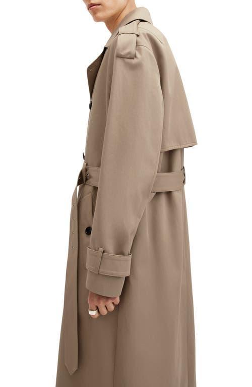 ALLSAINTS Spencer Oversize Trench Coat In Sandy Brown Product Image