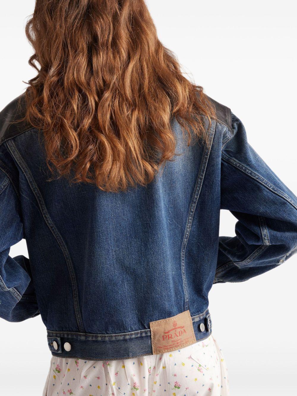 panelled denim jacket Product Image