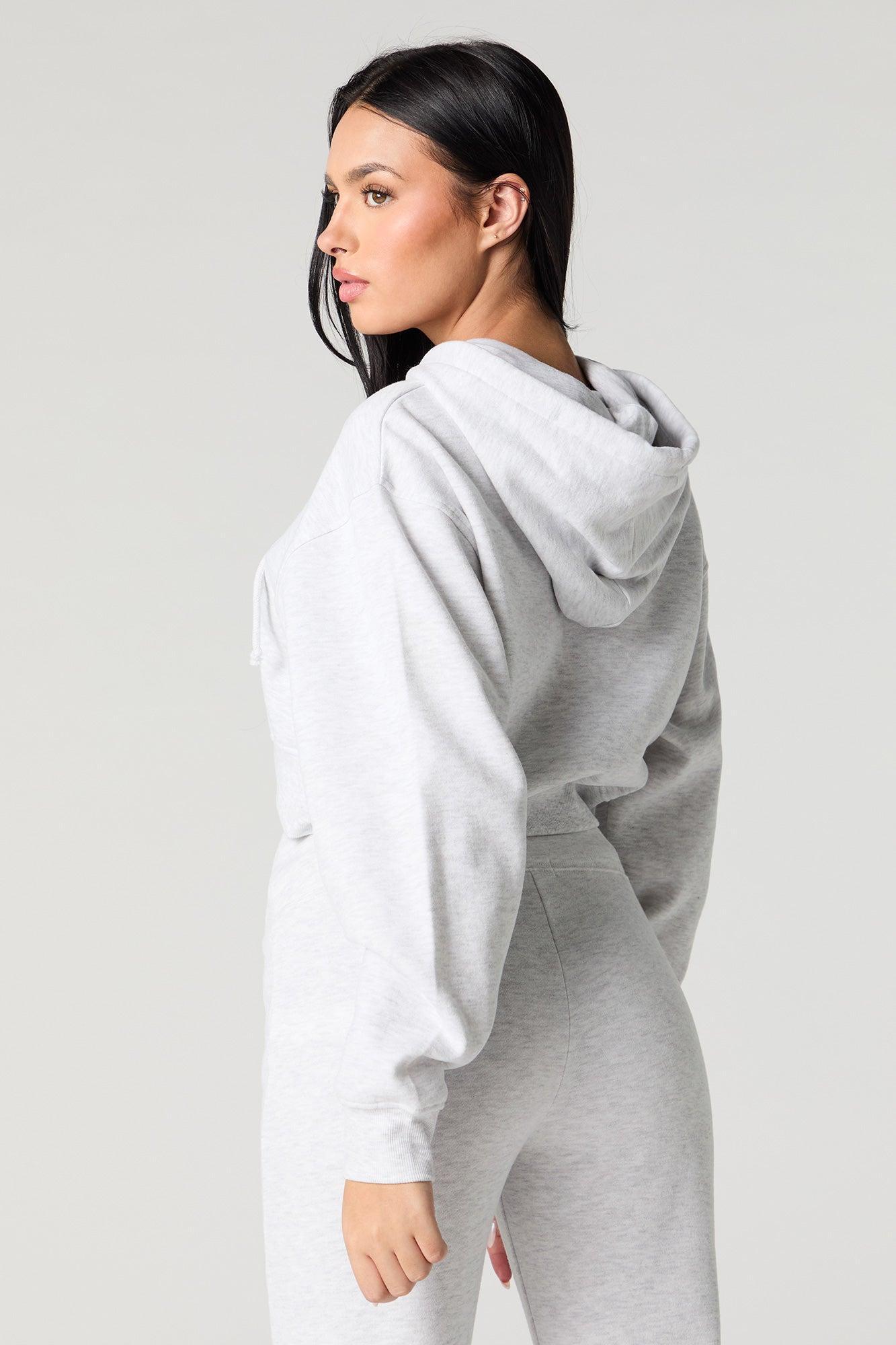 Soft Fleece Cropped Hoodie Female Product Image