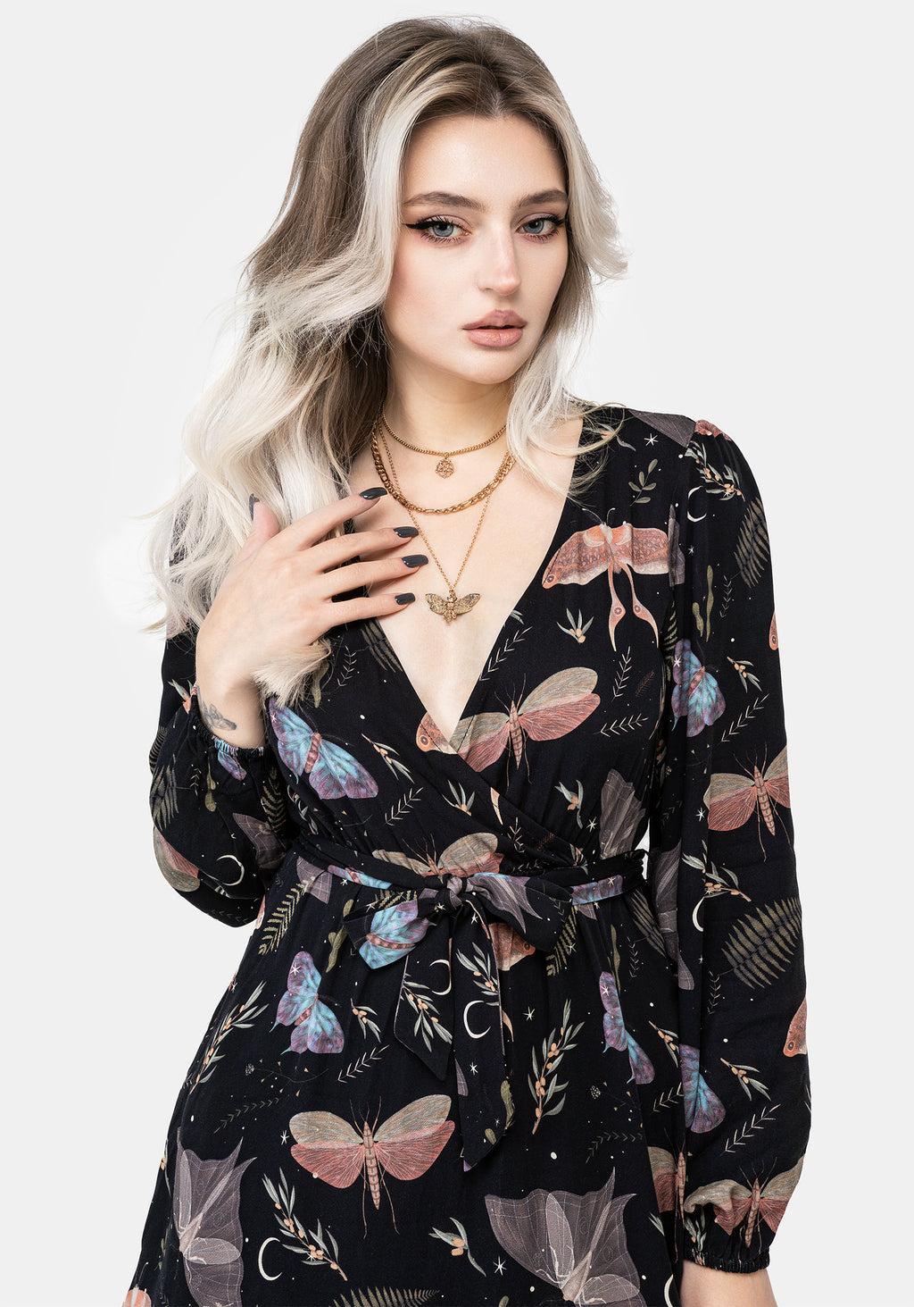 Nightmoth Mini Wrap Dress Product Image