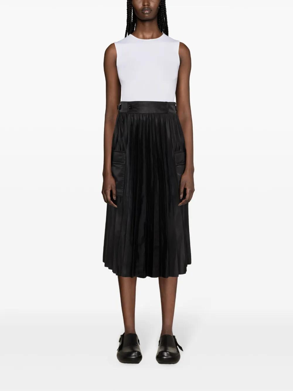 SACAI Pleated Cargo Midi Skirt In Black Product Image