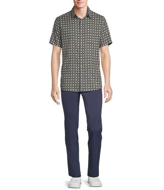 Rowm Short Sleeve Outsider Geo Floral Print Button Front Shirt Product Image