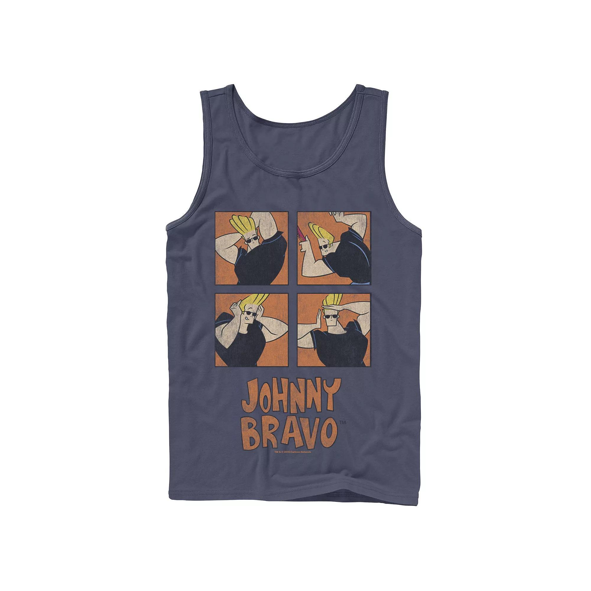 Men's Cartoon Network Johnny Bravo Box Up Hairdo Tank Top,  Product Image