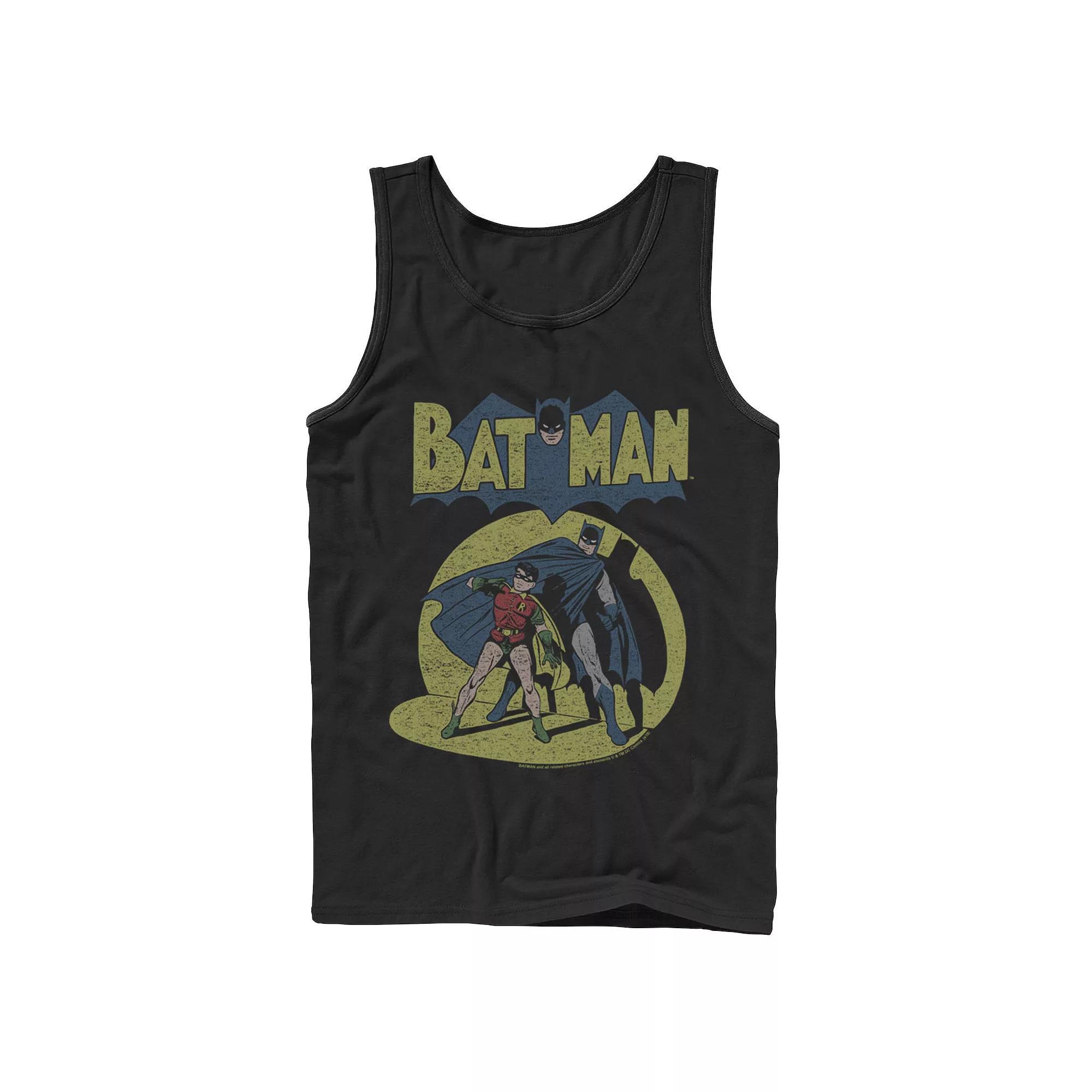 Men's DC Comics Batman Vintage Spotlight Tank Top, Size: Large, Black Product Image