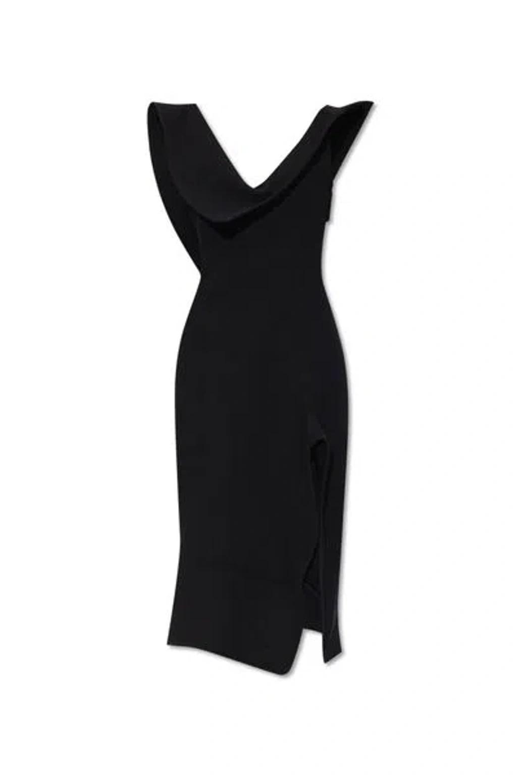 BOTTEGA VENETA Cotton Blend Midi-dress In Black Product Image