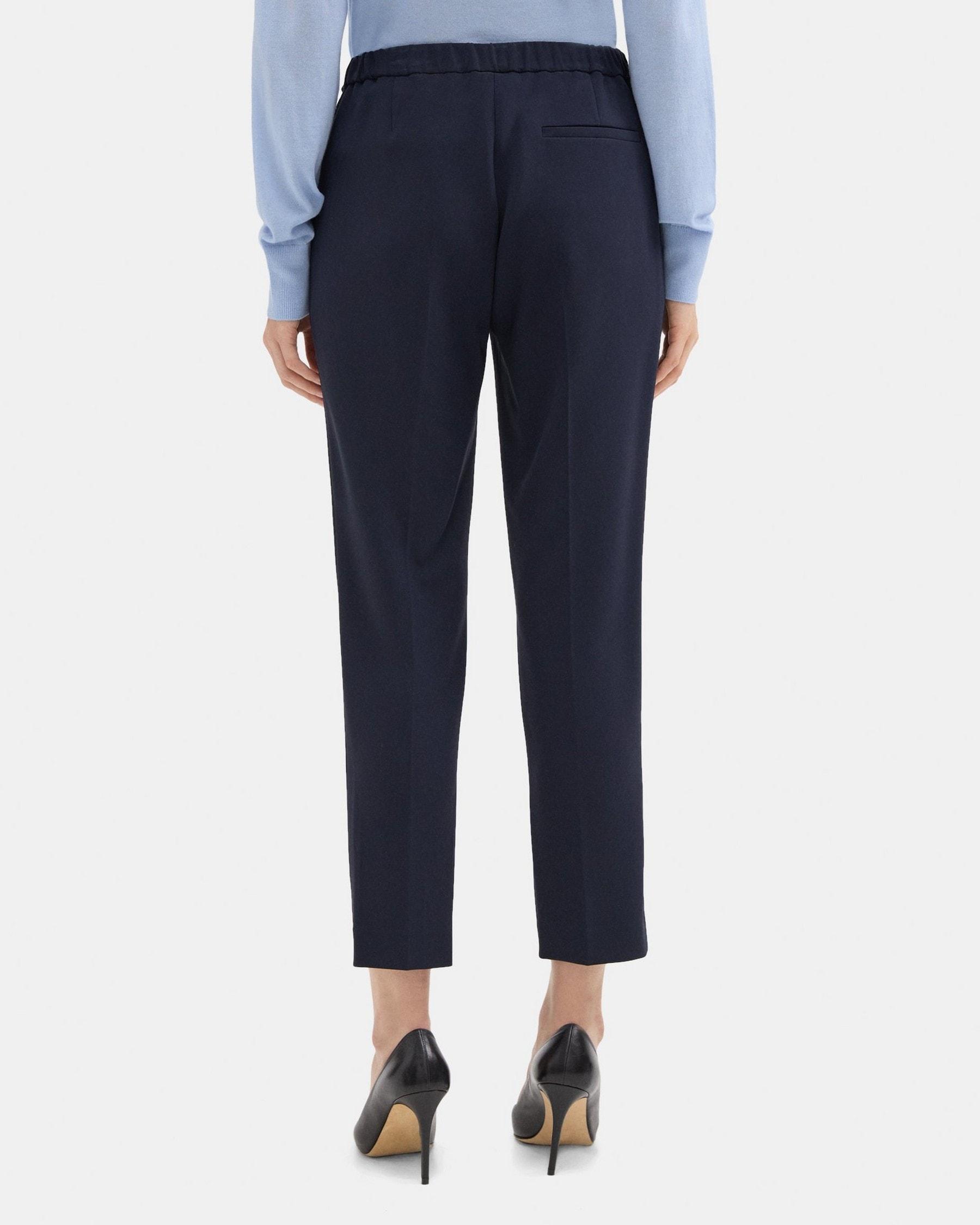 Cropped Slim Pull-On Pant in Crepe Product Image