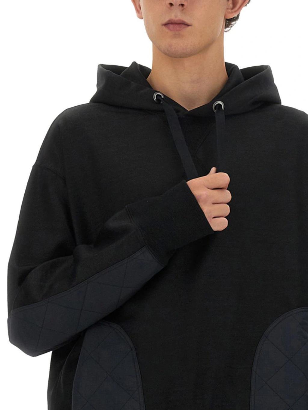 JUNYA WATANABE Straight Hem Drawstring Hoodie In Black Product Image